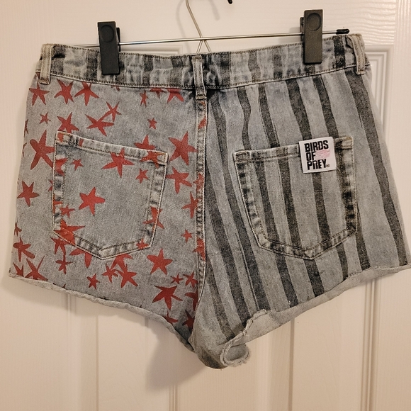 Birds of Prey Stars and Stripes Denim Shorts Size M (29/30) - Picture 4 of 5